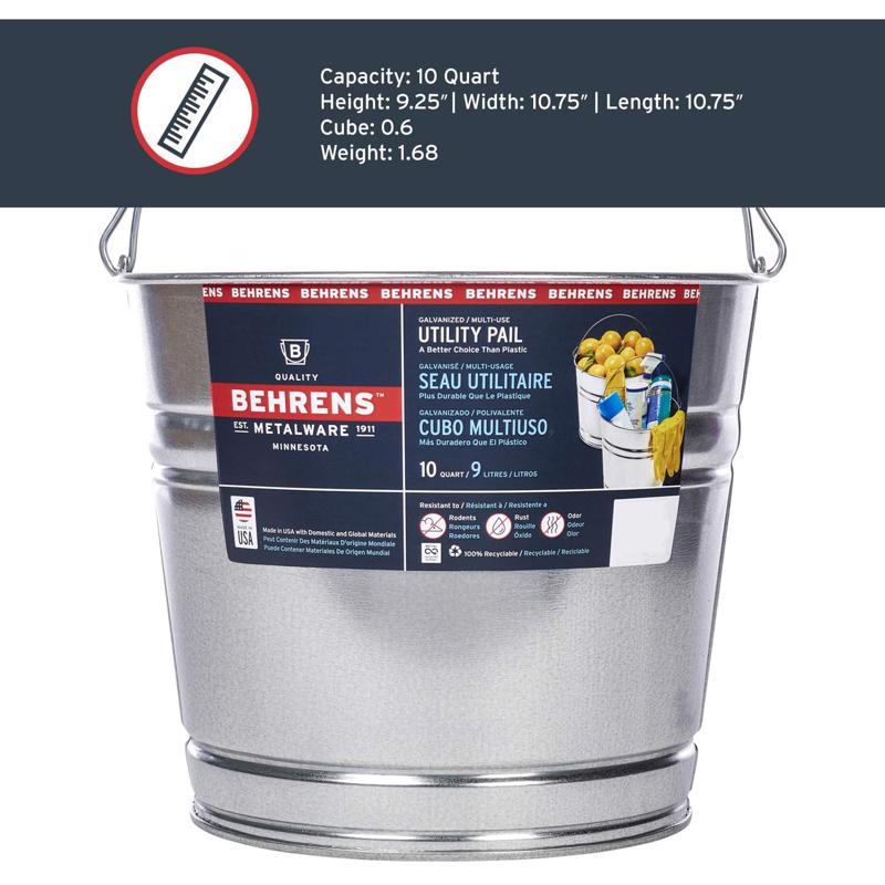 GALV STEEL PAIL 10QT