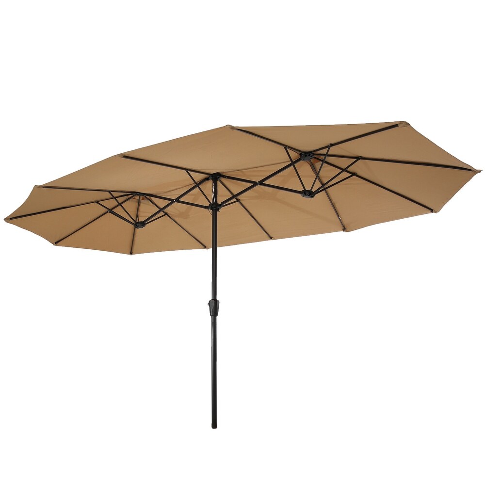 15x9ft Large Double Sided Rectangular Outdoor Twin Patio Market Umbrella