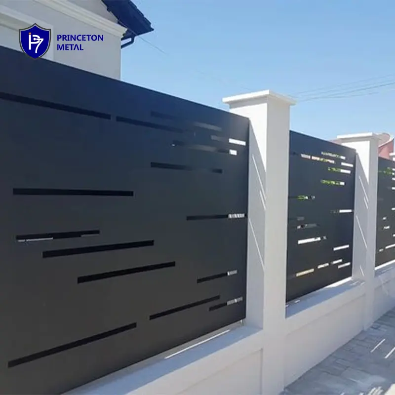 BUILDING PROJECT CUSTOMIZED PRIVACY METAL ALUMINUM  LASER CUT MODERN DESIGN WALL SCREEN FENCE AND GATE PANEL