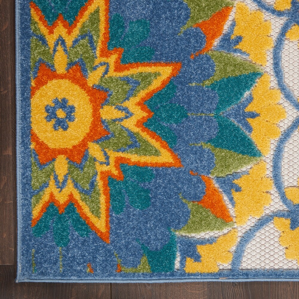 Nourison Aloha Modern Floral Vibrant Multicolored Indoor/Outdoor Area Rug