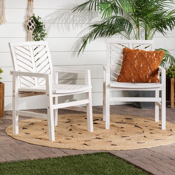 Middlebrook Acacia Wood Chevron Patio Chair (Set of 2)