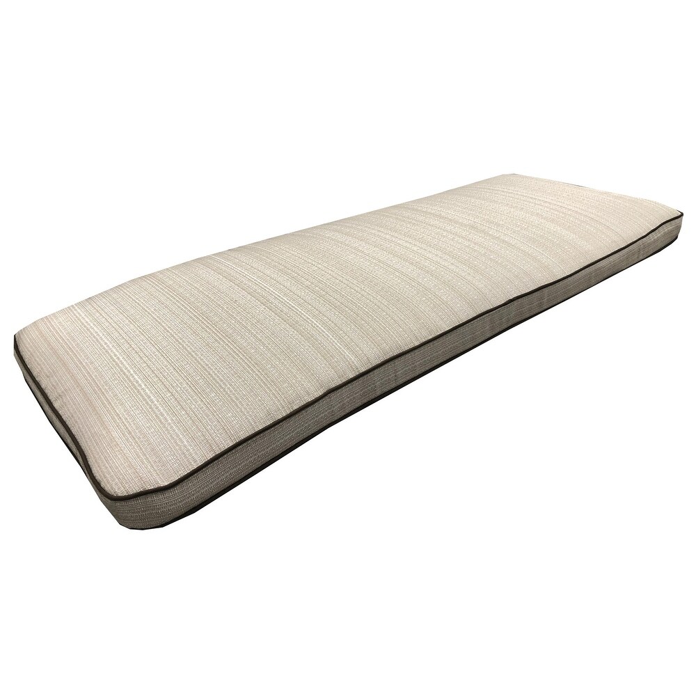 18 x 45 Outdoor Patio Loveseat Bench Cushion in Off White with Velcro