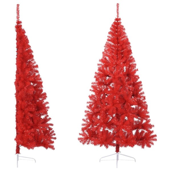 vidaXL Christmas Tree Decoration Artificial HalfCircle Tree with Stand PVC