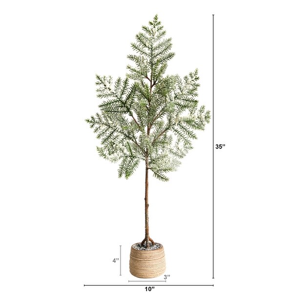 35'' Frosted Pine Christmas Tree in Decorative Planter