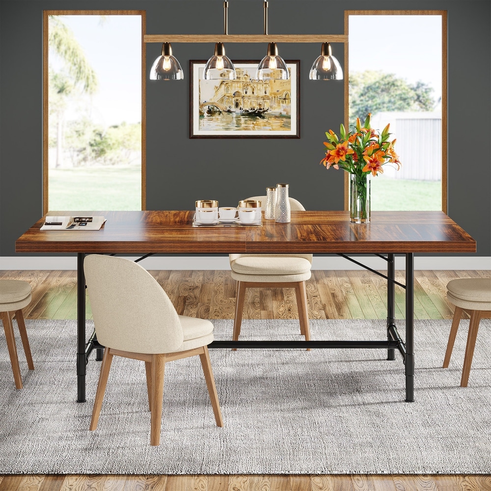 Rustic 70.9 Inch Dining Table for 6 8 People