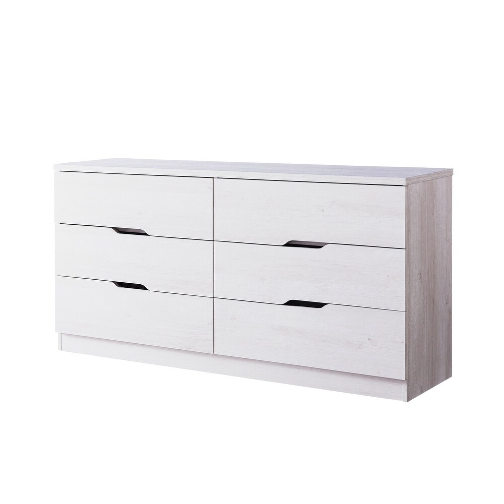 Marlone Contemporary 56 inch Wide 6 Drawer Double Dresser by Furniture of America