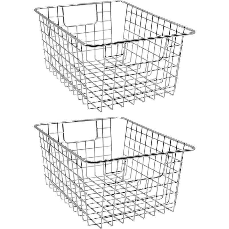 Sorbus Metal Wire 2-piece Storage Basket Set