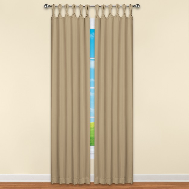 Collections Etc Knotted Top Blackout Curtain Panels