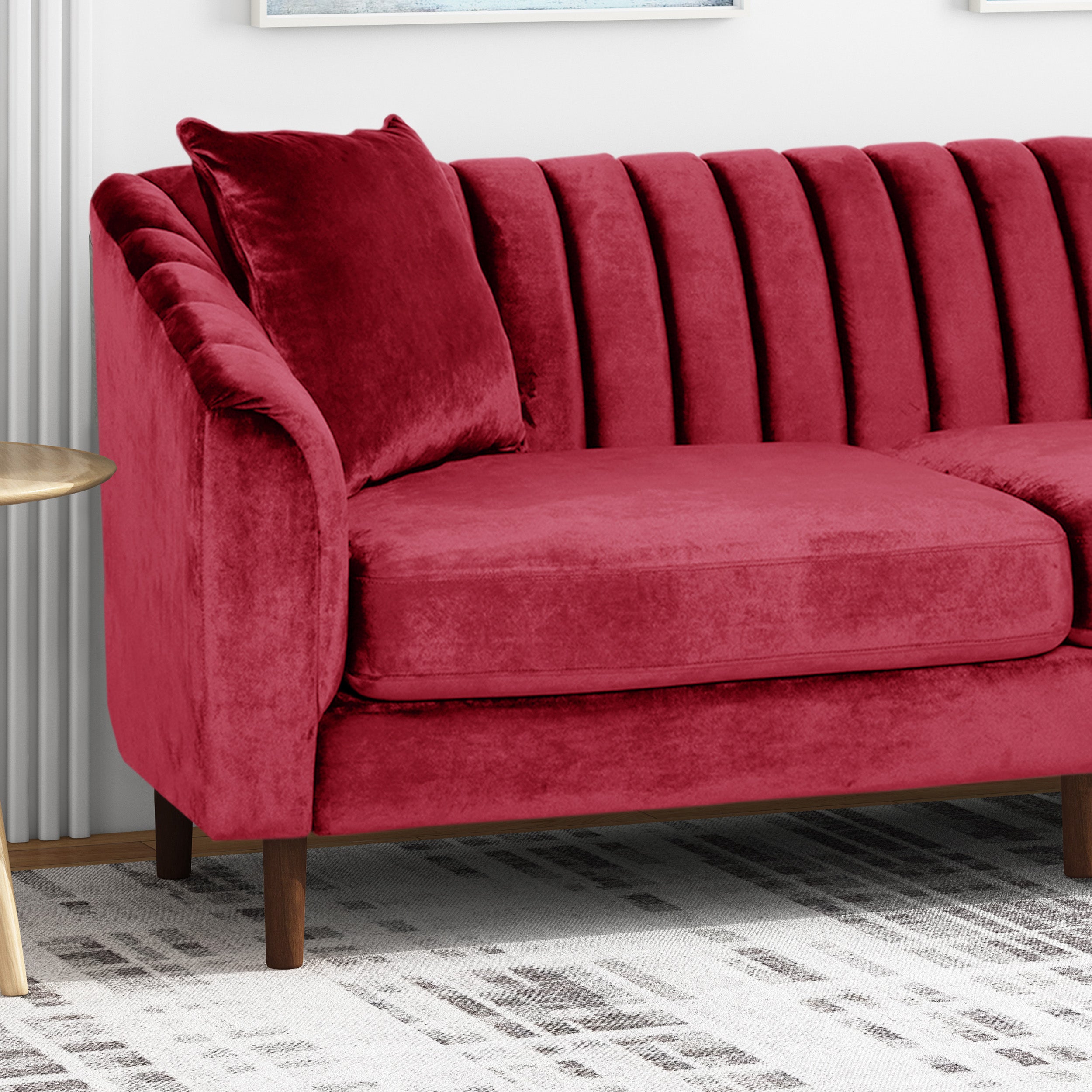 Jeannie Contemporary Velvet 3 Seater Sofa