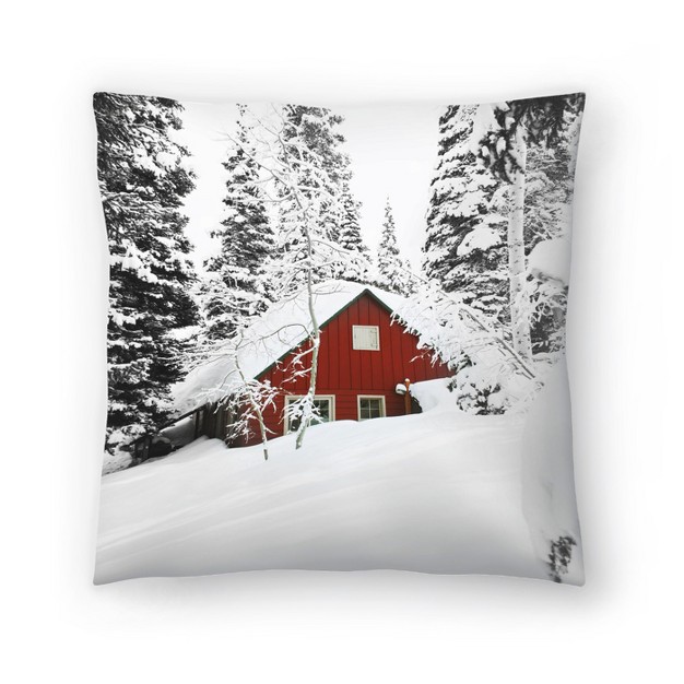 Red Cabin By Tanya Shumkina Throw Pillow Americanflat Botanical Landscape