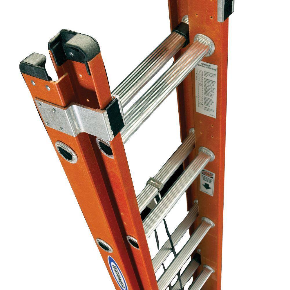 Werner 28 ft. Fiberglass Extension Ladder with 300 lbs. Load Capacity Type IA Duty Rating D6228-2