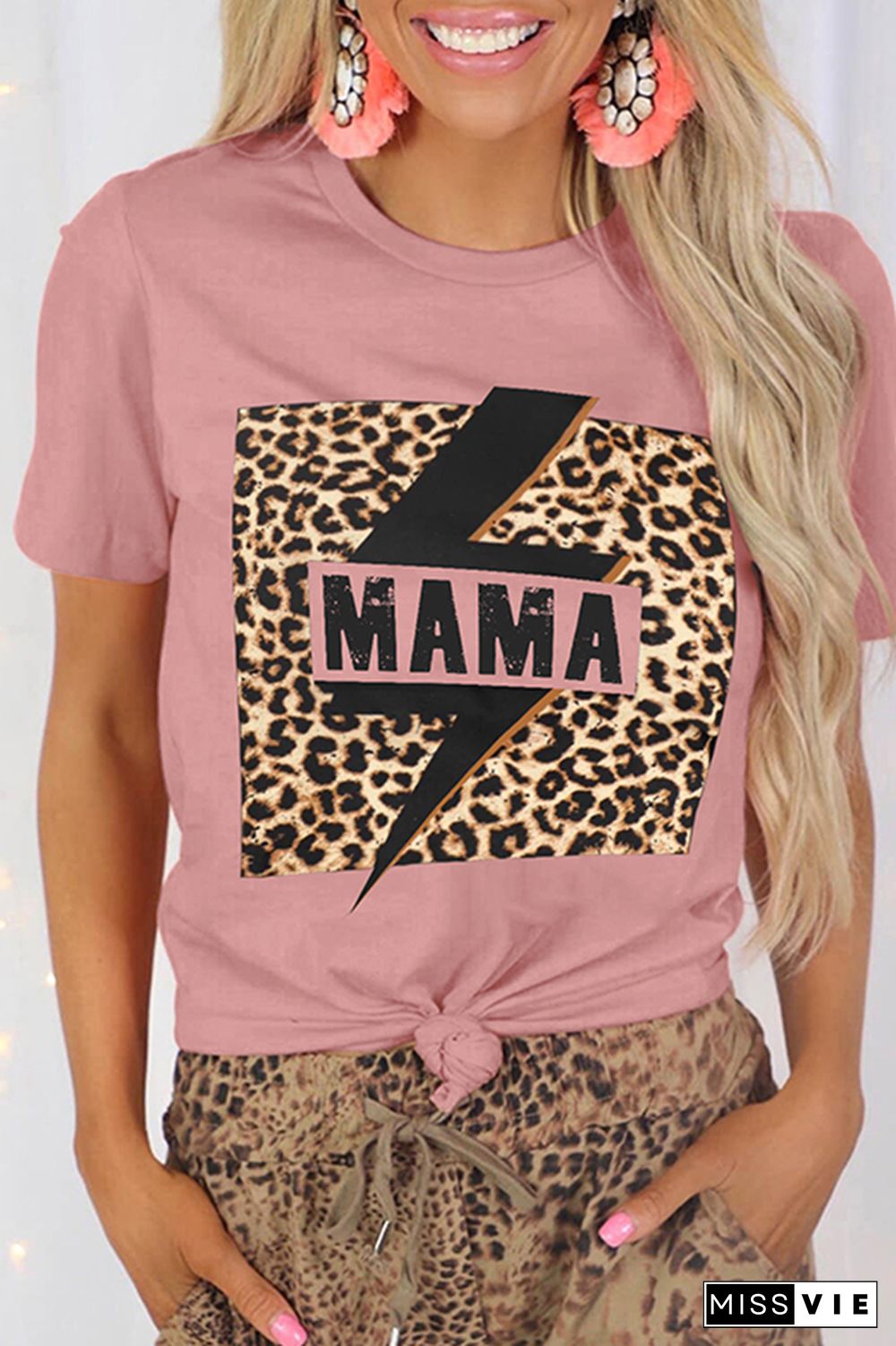 Mama Print Graphic Tees for Women Wholesale Short Sleeve T shirts Top