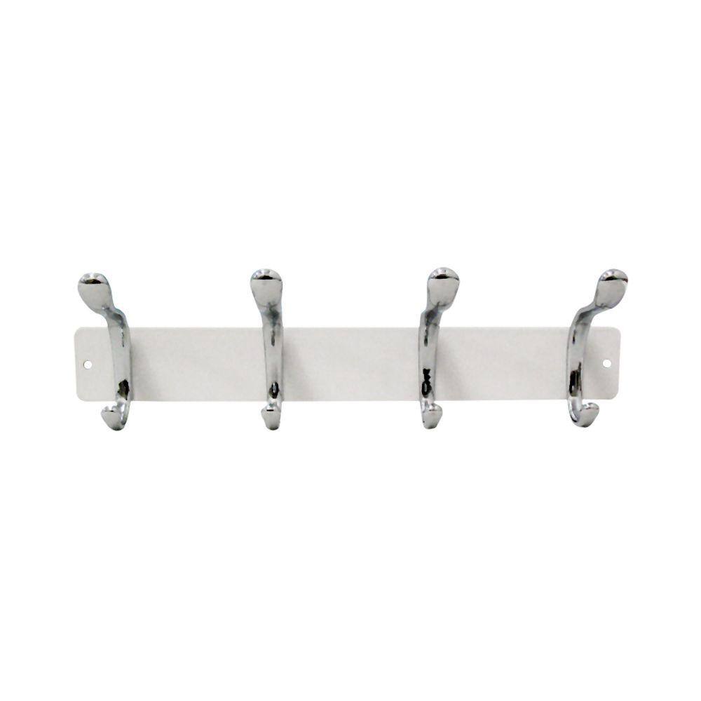 interDesign 4 in. x 2 in. Tino Rack White in Chrome 48468CX