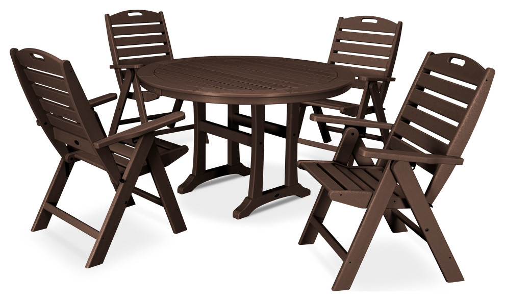 POLYWOOD 5 Piece Nautical Dining Set   Transitional   Outdoor Dining Sets   by POLYWOOD  Houzz