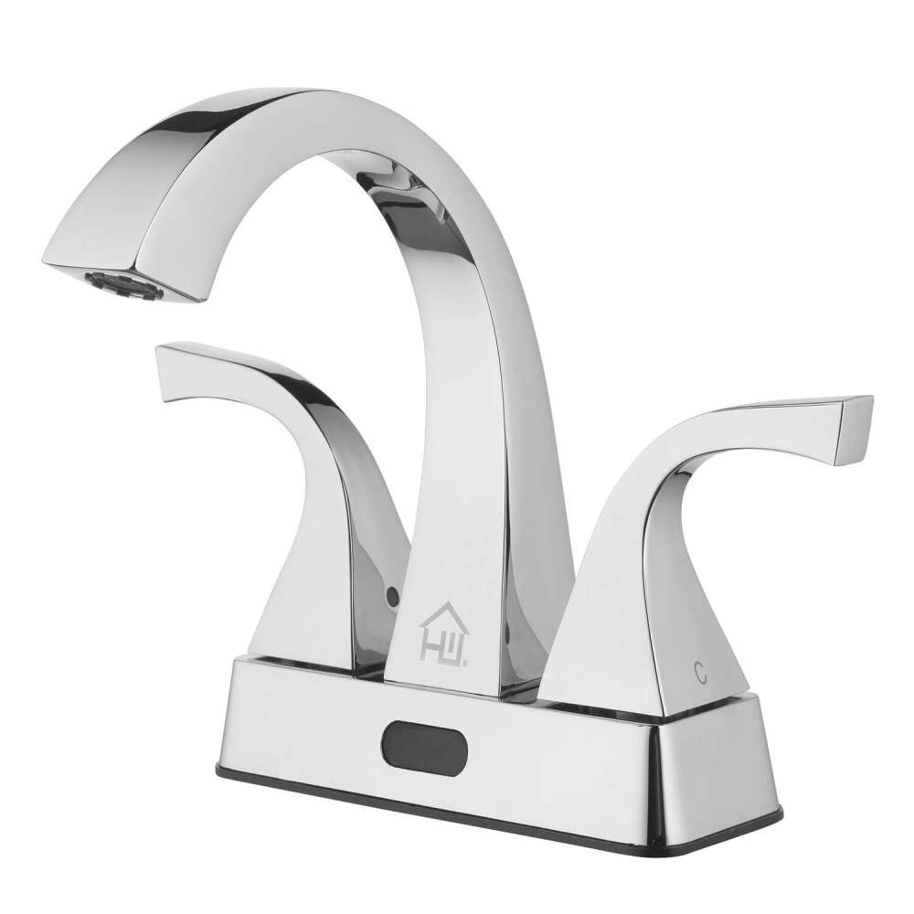 Homewerks Bathroom Sink Faucet Chrome 2 Handle High Arc