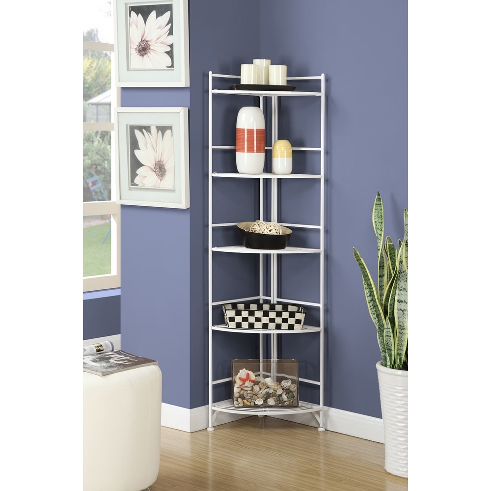 Convenience Concepts Xtra Storage 5 Tier Folding Metal Corner Shelf