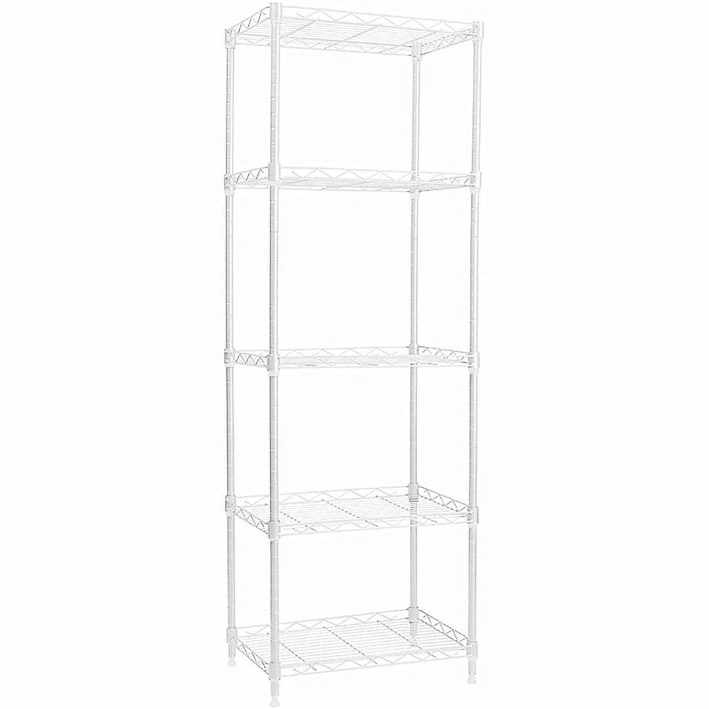 White 5-Tier Metal Garage Storage Shelving Unit (16.6 in. W x 53.5 in. H x 11.8 in. D) shelve-593