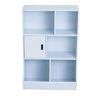 Honey-Can-Do 35.9 in. H x 14.2 in. W x 23.6 in. D White MDF 6-Cube Organizer SHF-08723