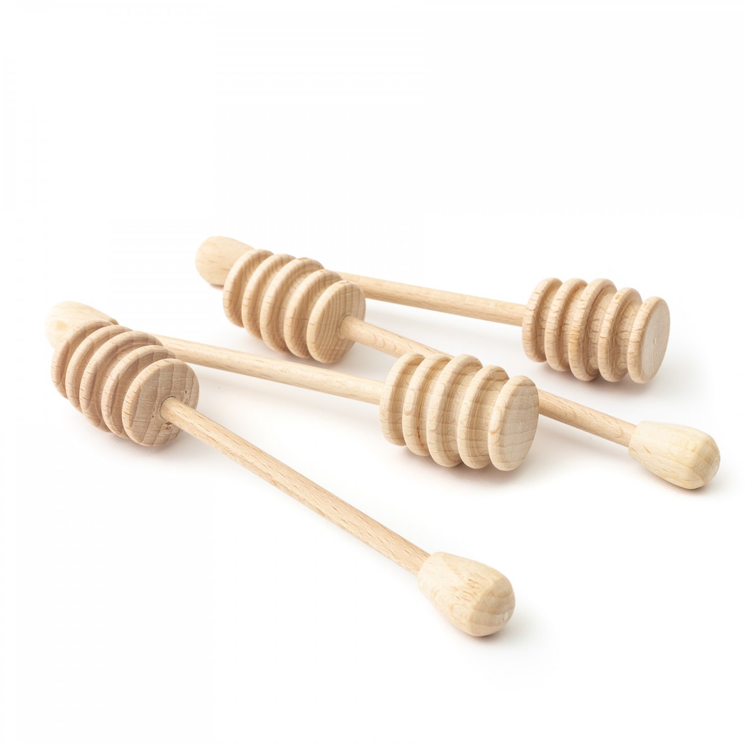 Tuuli Kitchen 4 piece Wooden Set Honey Dipper Drizzler Server Spoon Sticks 6 Inches