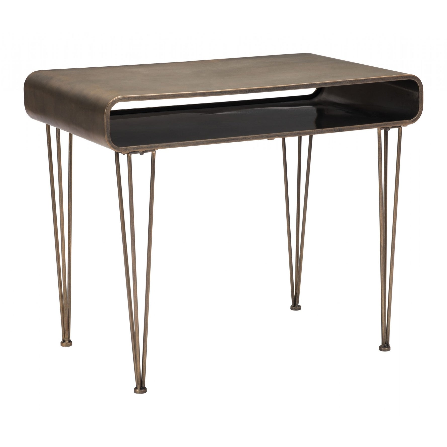 Modern Retro Gold Desk - 36 W x 29.5 D x 20 H