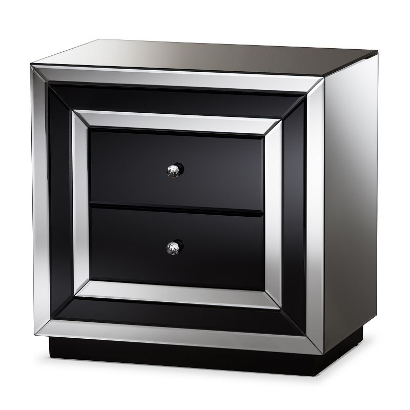 Baxton Studio Cecilia Mirrored Nightstand