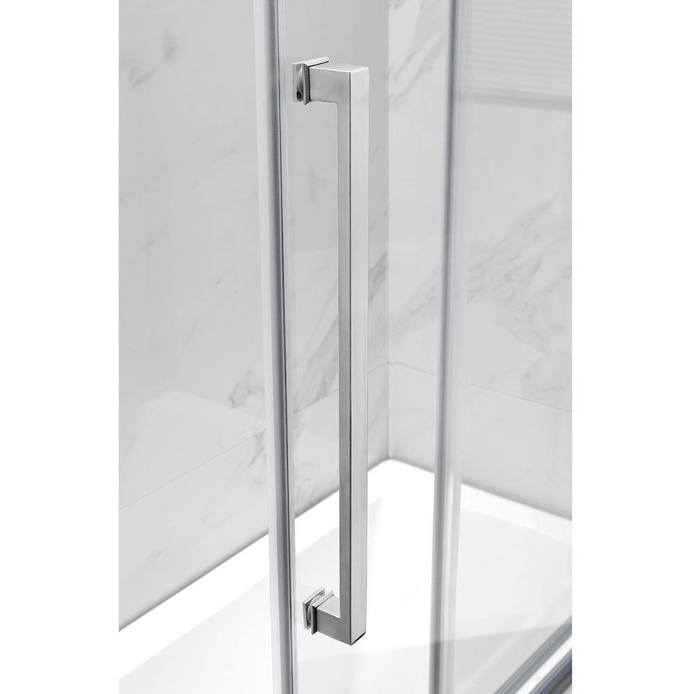 OVE Decors Montebello 60 in. x 59 in. Frameless Sliding Bathtub Door with Handle in Satin Nickel 15BGP-MONB60-SA