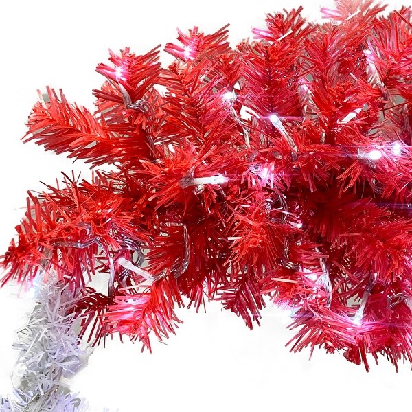 Artificial Fir Bent Top Christmas Tree，Bendable Santa Hat Style Christmas Tree Holiday Decoration