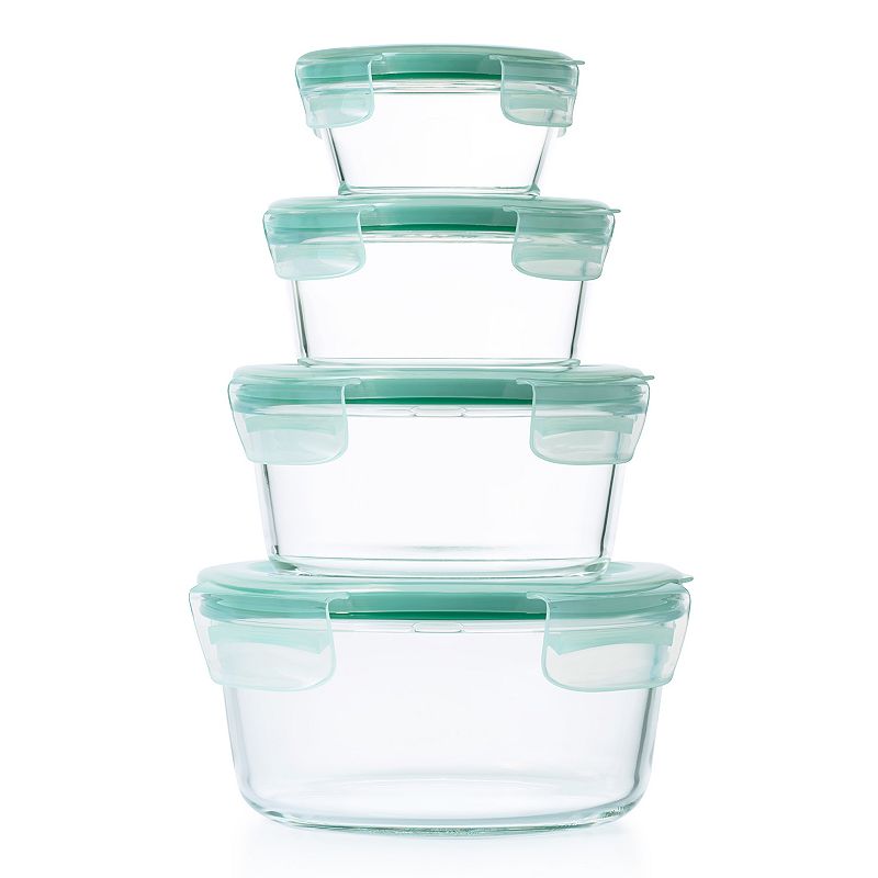 OXO Good Grips 8-pc. Smart Seal Glass Round Container Set