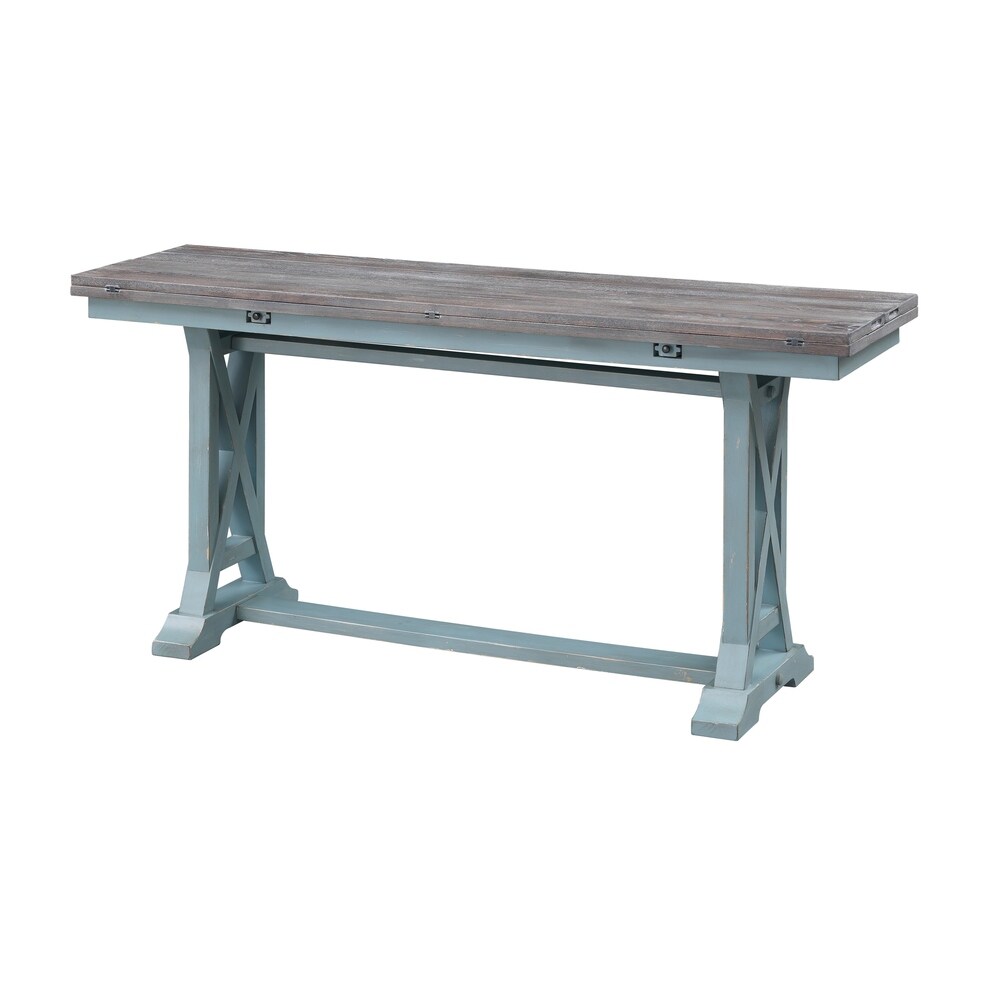 Somette Bar Harbor Blue Fold Out Console Table