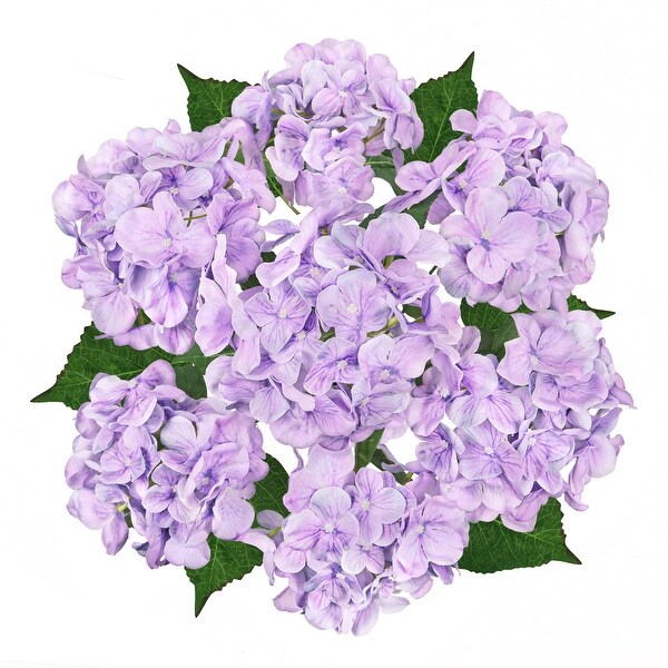 Set of 2 Deluxe NaturalLook Purple Artificial Hydrangea Flower Stem Bush Bouquet 20in