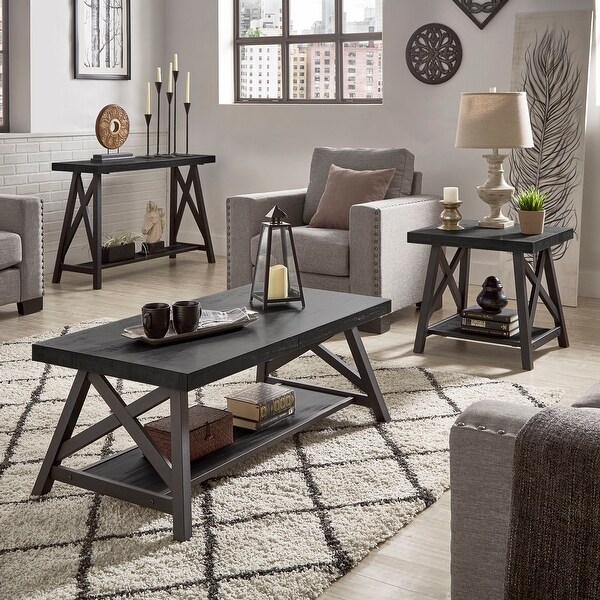 Bryson Rustic X-Base Sofa Entryway Table by iNSPIRE Q Classic