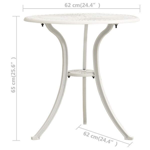 vidaXL Patio Table White 24.4