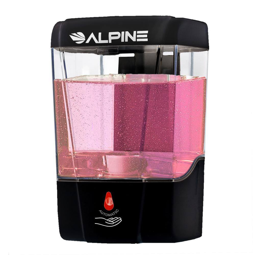 Alpine Industries 24 oz.. Automatic Gel Sanitizer Dispenser with Stand in Black (2-Pack) 432-1-BLK-S-2PK