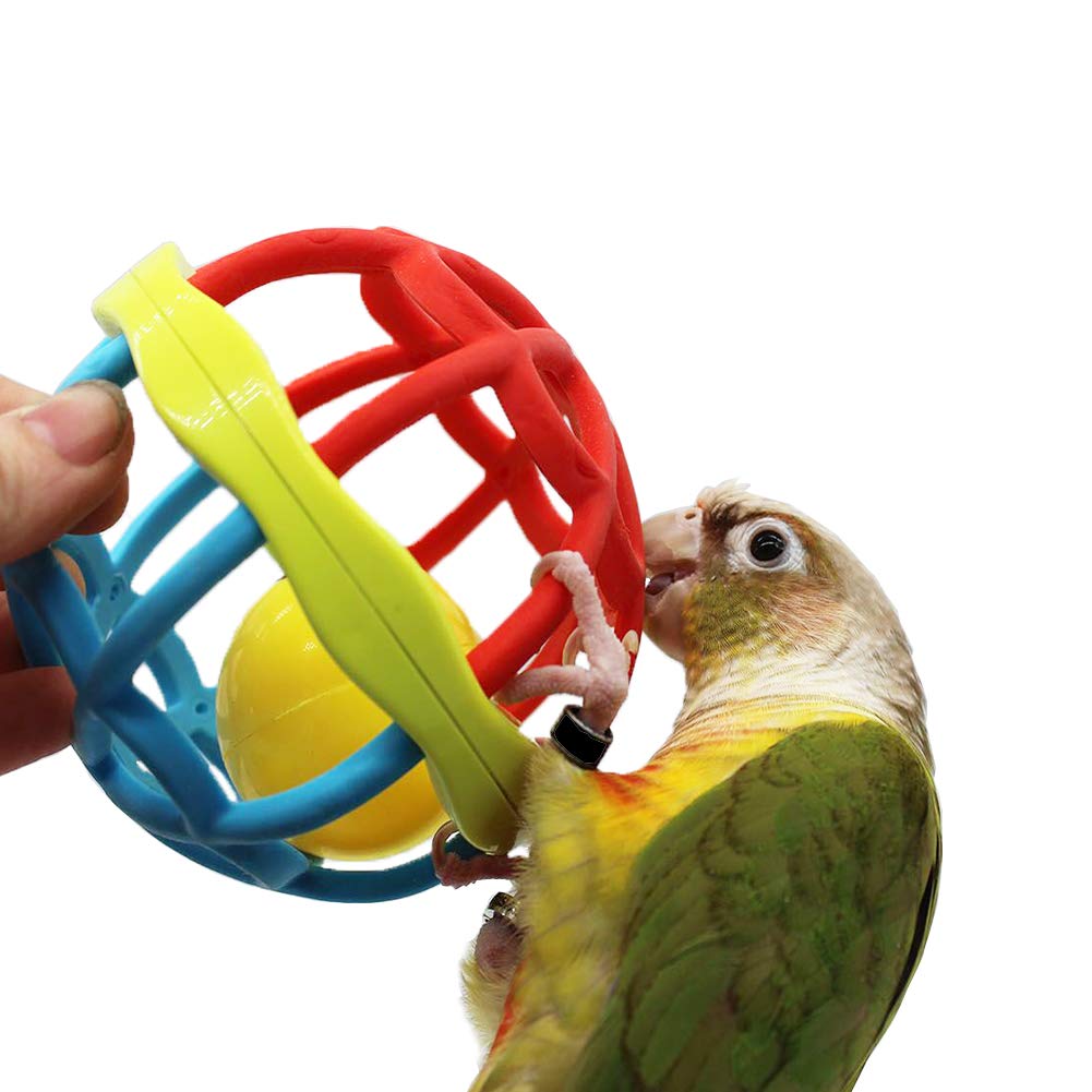 QBLEEV Bird Ball Foot Talon Toy for Chewing Training，Parrots Treat Tabletop Puzzle Ball Toy，Soft Rubber Bird Grinding Beak Ball，Bird Cage Playpen Gym Playground Decor for Cockatiels