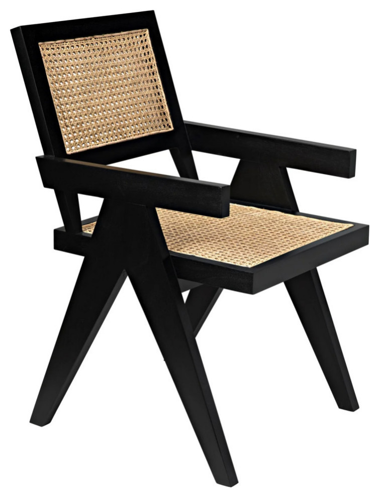 Pearson Chair With Caning  Black Set of 2   Modern   Dining Chairs   by Rustic Home Furniture Deco  Houzz