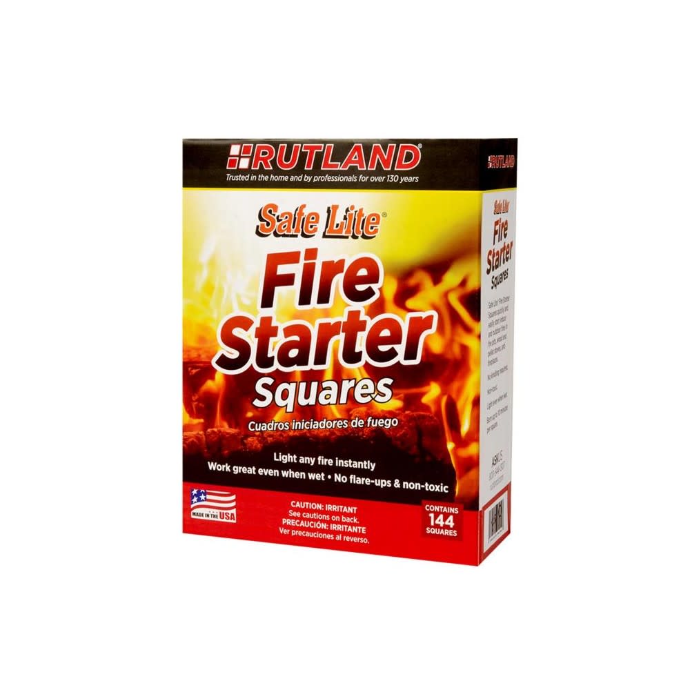 Rutland Safe Lite Fire Starter Square 144pc