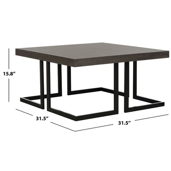 SAFAVIEH Mid-Century Modern Amalya Dark Grey / Black Coffee Table - 31.5