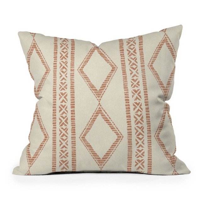 Little Arrow Design Co Oceania Diamond Stripes Ginger Outdoor Throw Pillow Cream Deny Designs