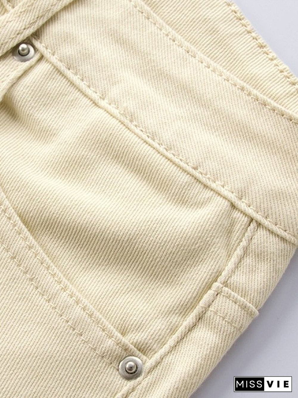 Vintage Cream Y2K Flare Jeans