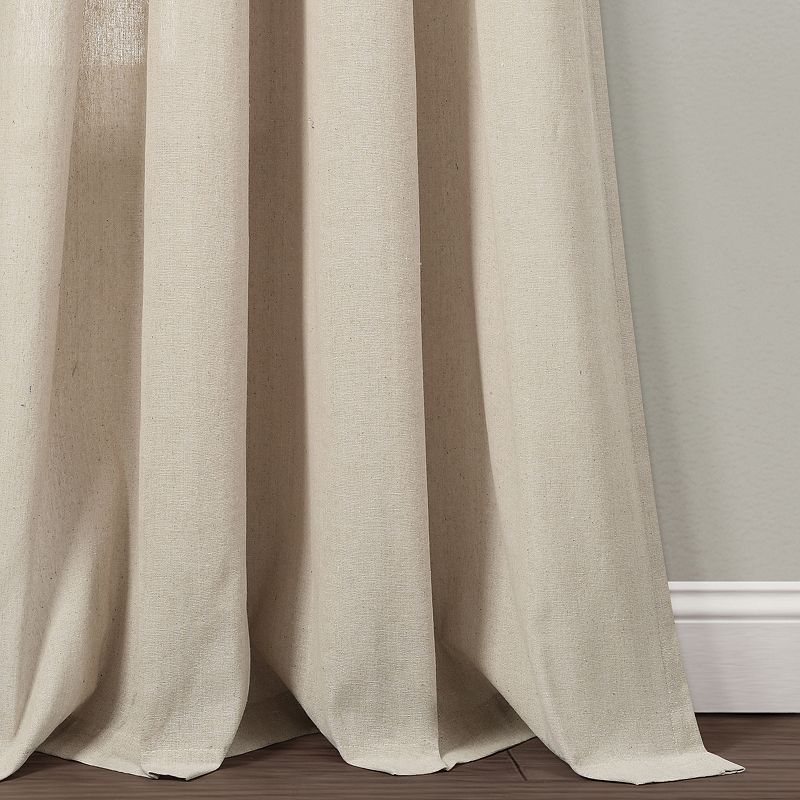 Lush Decor Faux Linen Grommet Window Curtain Set