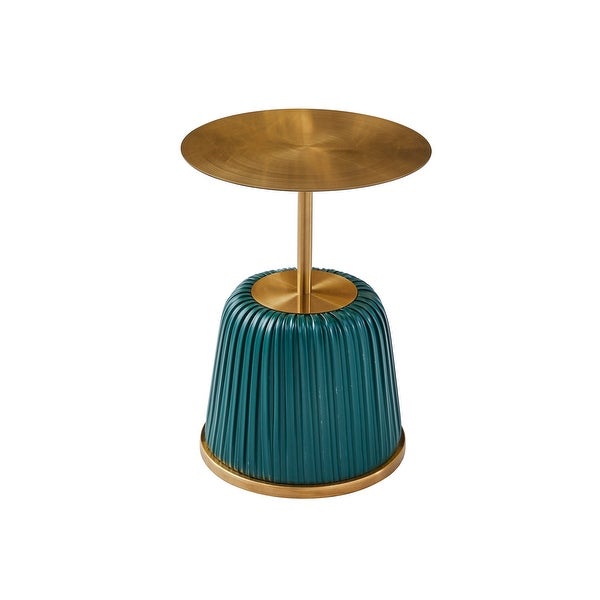 Luxury Gold Top with Metal Covered PU Side Table for Living Room