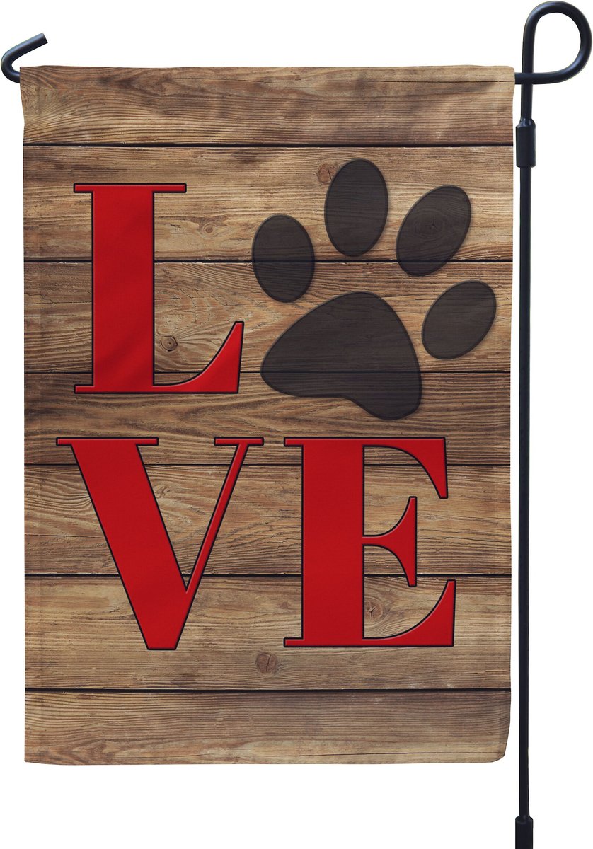 Gateway Lane Love Paw Print Garden Flag