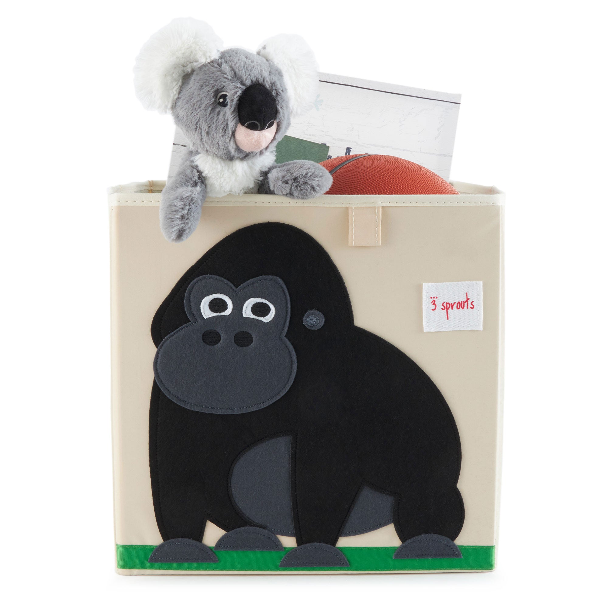 3 Sprouts Kids Felt Dragon Storage Cube Bin with Gorilla Fabric Storage Cube Bin