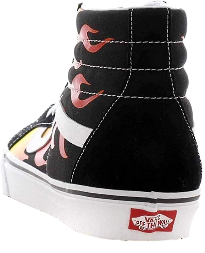 Vans UA Sk8 Hi Reissue Flame Black Unisex Suede Skate Trainers