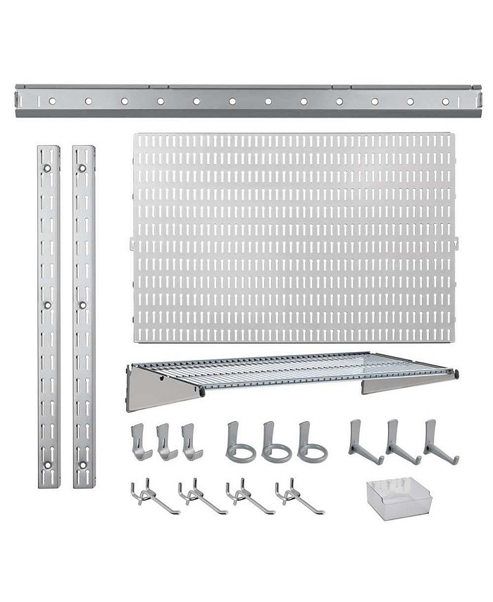 Allspace 21 Piece Garage Organizer Wall Storage System with Hooks and Hangers