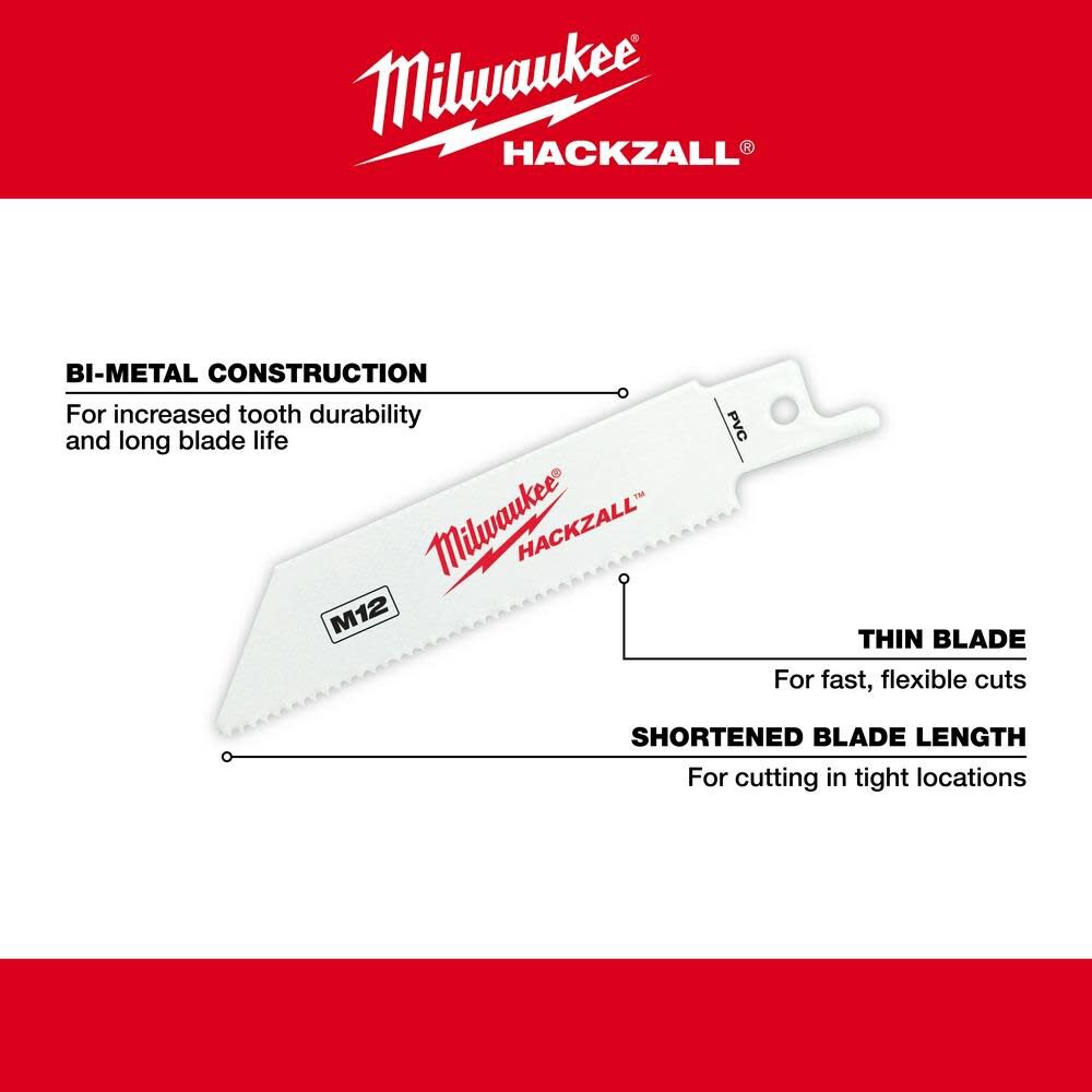 Milwaukee M12 HACKZALL Bi-Metal Blade - PVC 49-00-5414 from Milwaukee