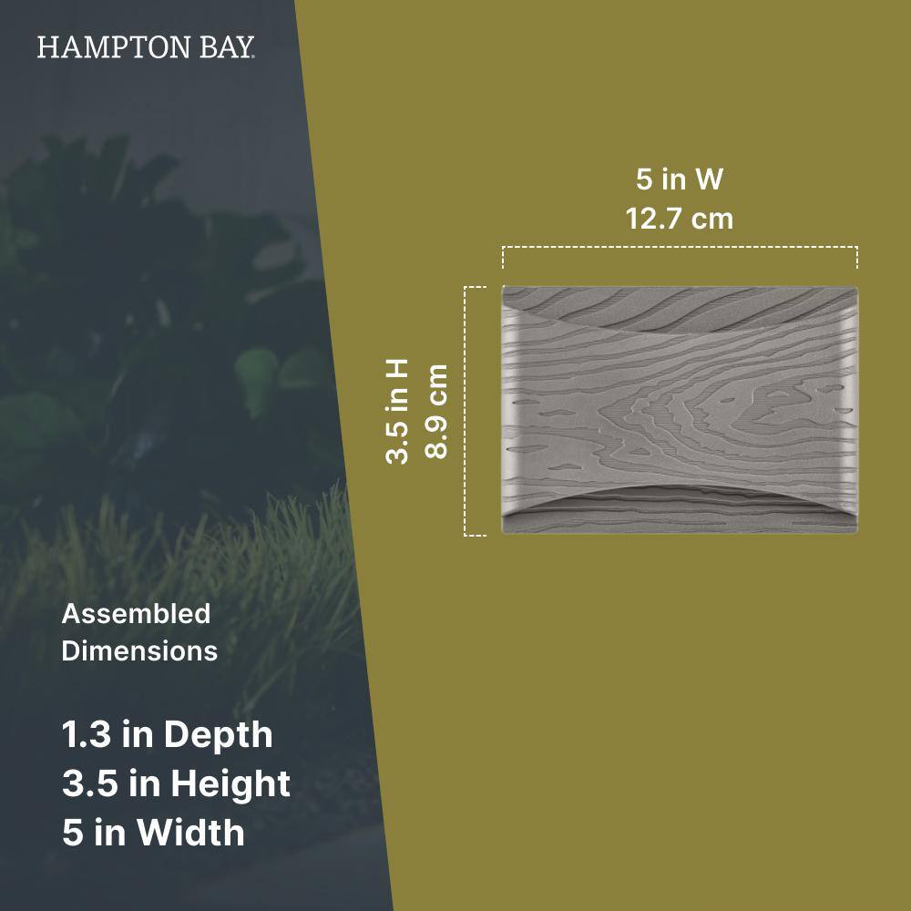 Hampton Bay Low Voltage Landscape Nantucket Gray Deck and Step Light with 1.2-Watt 50 Lumen Integrated LED LDS-G1WG3000K