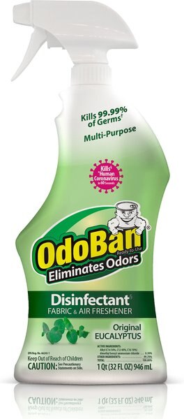 OdoBan Disinfectant Fabric and Air Freshener Spray， Eucalyptus Scent