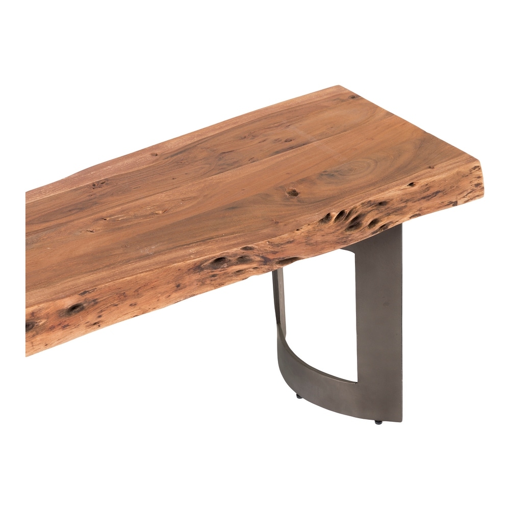 Aurelle Home Bennett Rustic Farmhouse Live Edge Bench