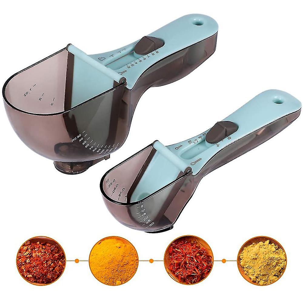 Measuring Cup Set And Measuring Spoon 2 Set Measuring Cups， Adjustable Measuring Scales - Magnetic Teaspoon Tablespoon For Kitchen Cooking Baking